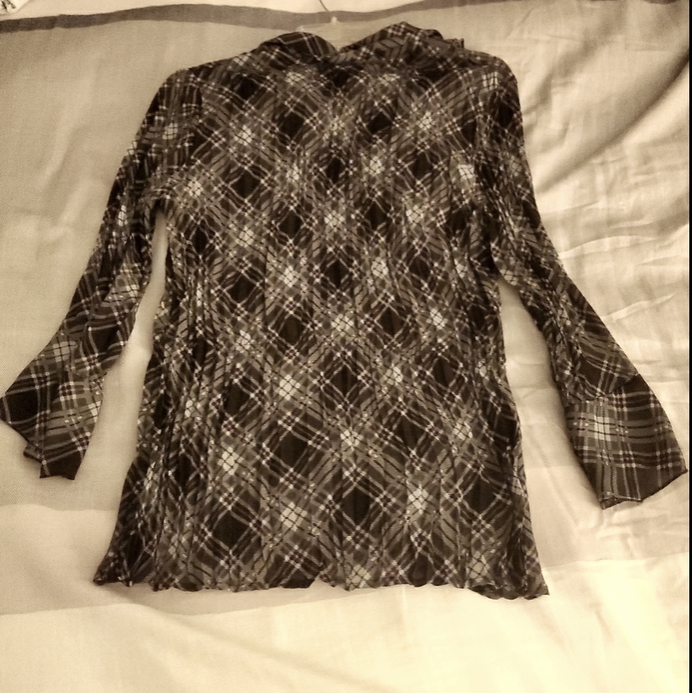 Plaid Ruffled Button Down - Picture 2 of 2